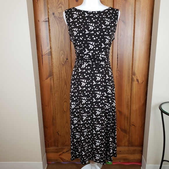 Jessica Howard Dresses & Skirts - Jessica Howard Dark Brown Polka Dot Midi Dress, 14